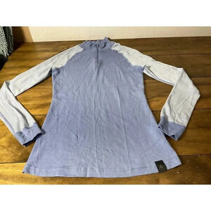 Mountain Warehouse Women's Size 8 Long Sleeved Zip Neck Top Blue 1/4 Zip